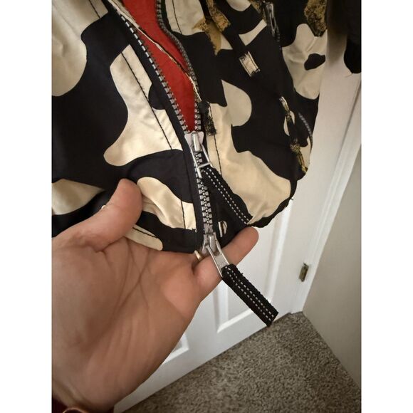 Vintage 90s Obermeyer Abstract Animal Print Ski Jacket - Gold & Black - Size 12 - Picture 7 of 11